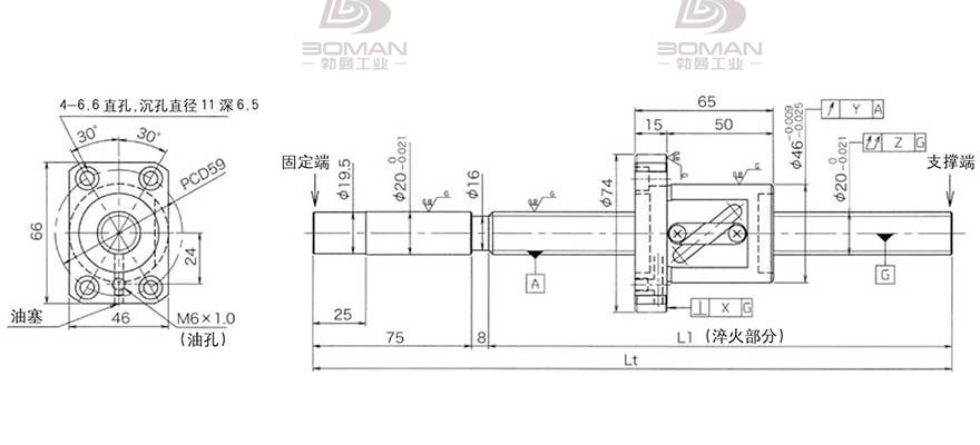 KURODA GG2010DS-BALR-1505A 黑田丝杆替换尺寸