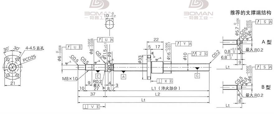 KURODA DP1002JS-HDNR-0220B-C3F 黑田丝杆替换尺寸视频教程